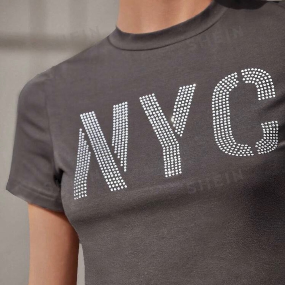 Jeweled “NYC” crop top